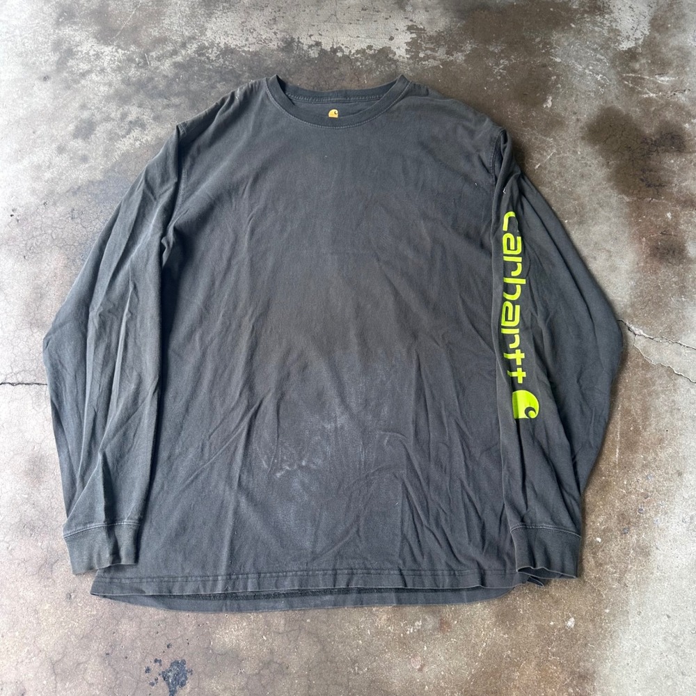 Carhartt Long Sleeve Shirt Mens XL Tall Black Good Graphic Logo Original Fit